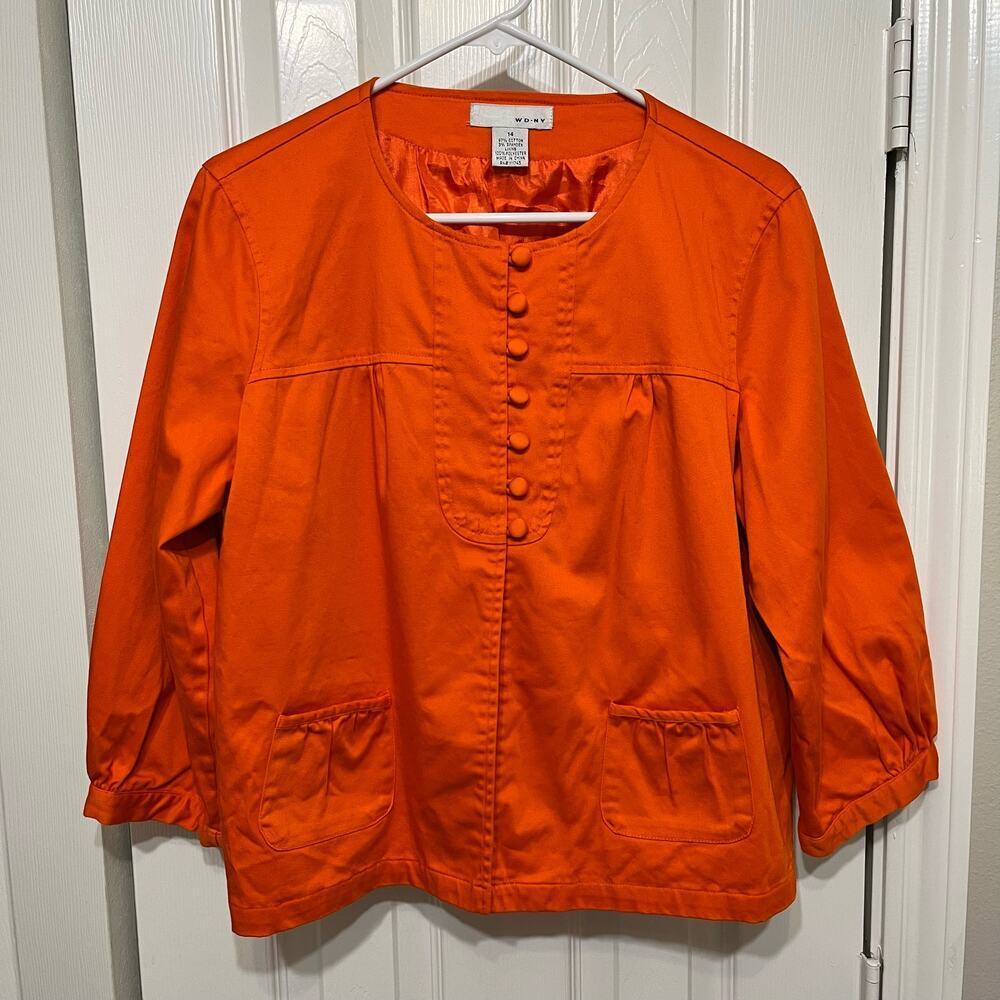WDNY Light Cropped jacket Size 14‎ Orange Lined Career